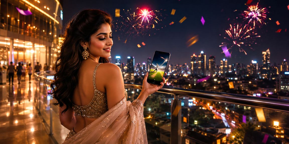 Indian fans watching sports betting event with vibrant stadium background
